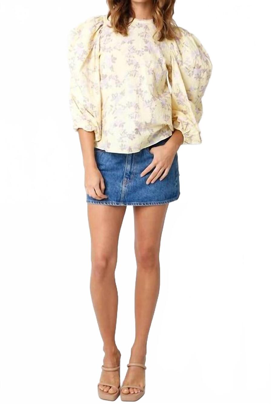 NEW OLIVACEOUS aven bubble blouse in yellow